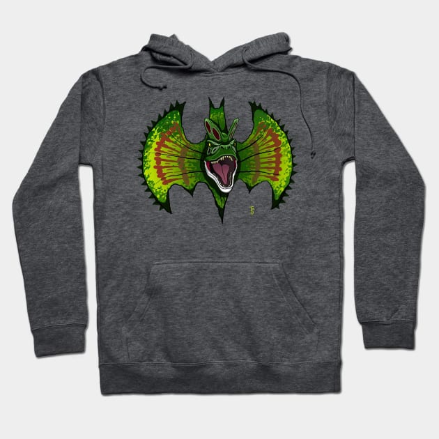 Spitting dinosaur bat symbol Hoodie by tduffyworld